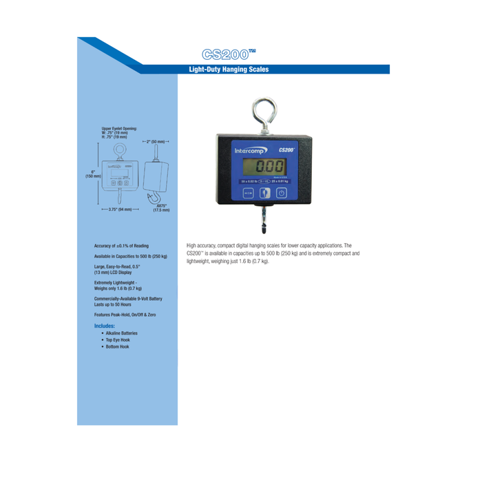 CS200™ Light-Duty Hanging Scales