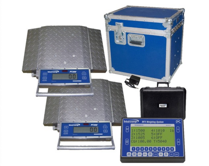 Intercomp, PT300™ Wheel Load Scale System (System Includes Scales, Case, HH60 Indicator and Charging Cable)