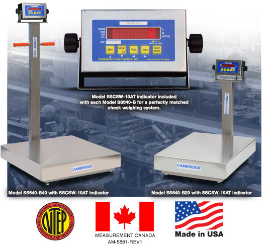 Cambridge Scale Works Model SS640-B-SS10AT-CW Series Stainless Steel Bench Scales - Northline Scale