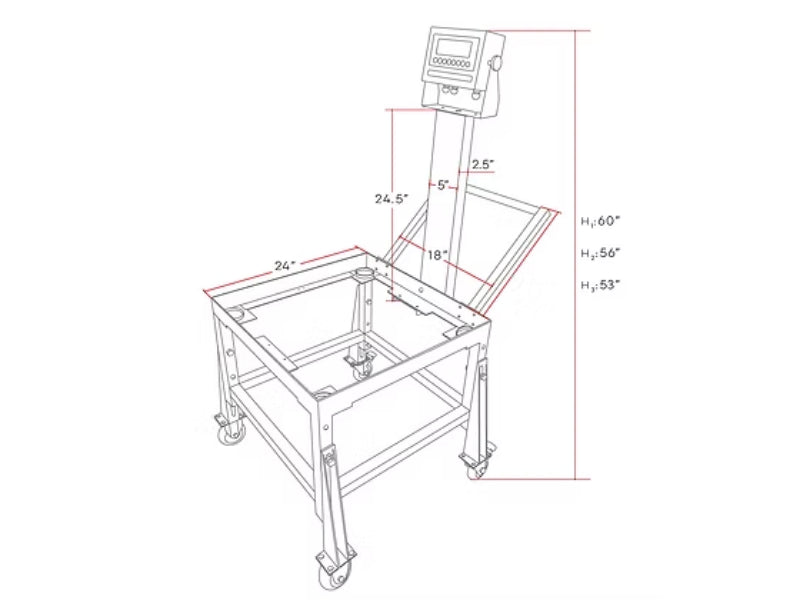 Optima Scale OP-915-C Bench Scale Cart For Industrial Weighing - Northline Scale