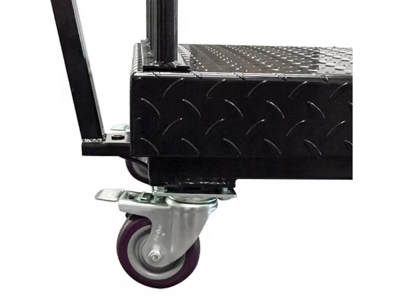 Optima Scale OP-915 Diamond Plate Bench Scale with Wheels and Backrail For Industrial Weighing - Northline Scale