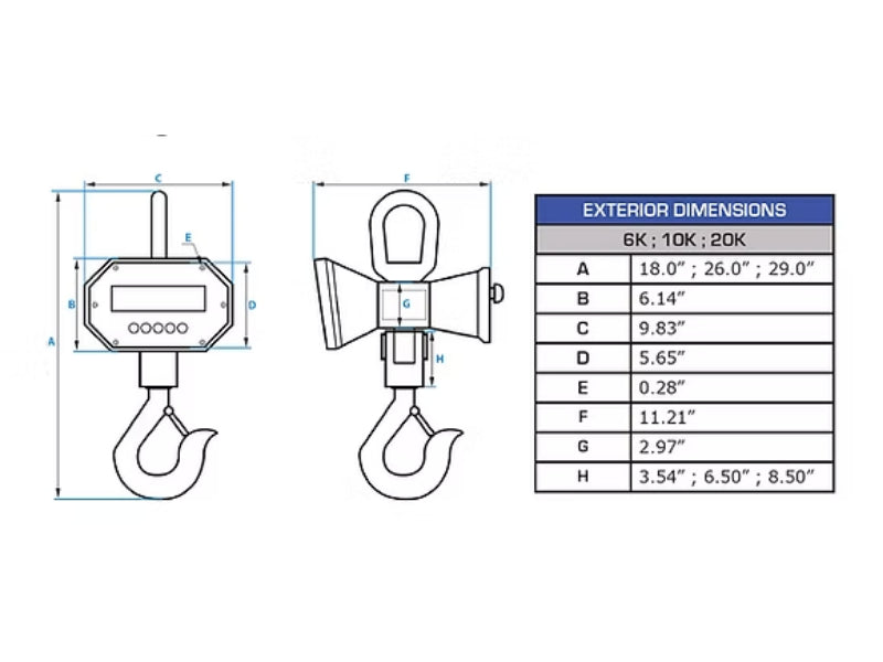 Optima Scale OP-925 Heavy Duty Crane Scale For Industriall Weighing - Northline Scale