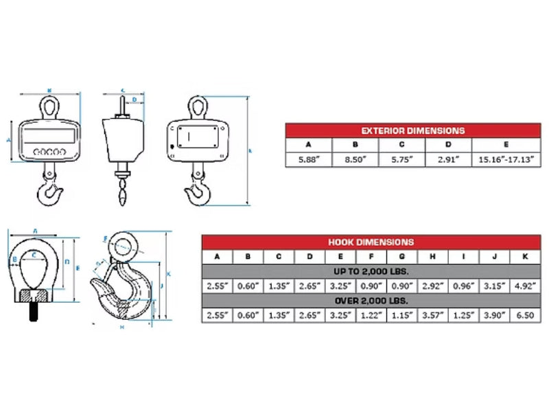 Optima Scale OP-924 General Purpose Crane Scale For Industrial Weighing - Northline Scale