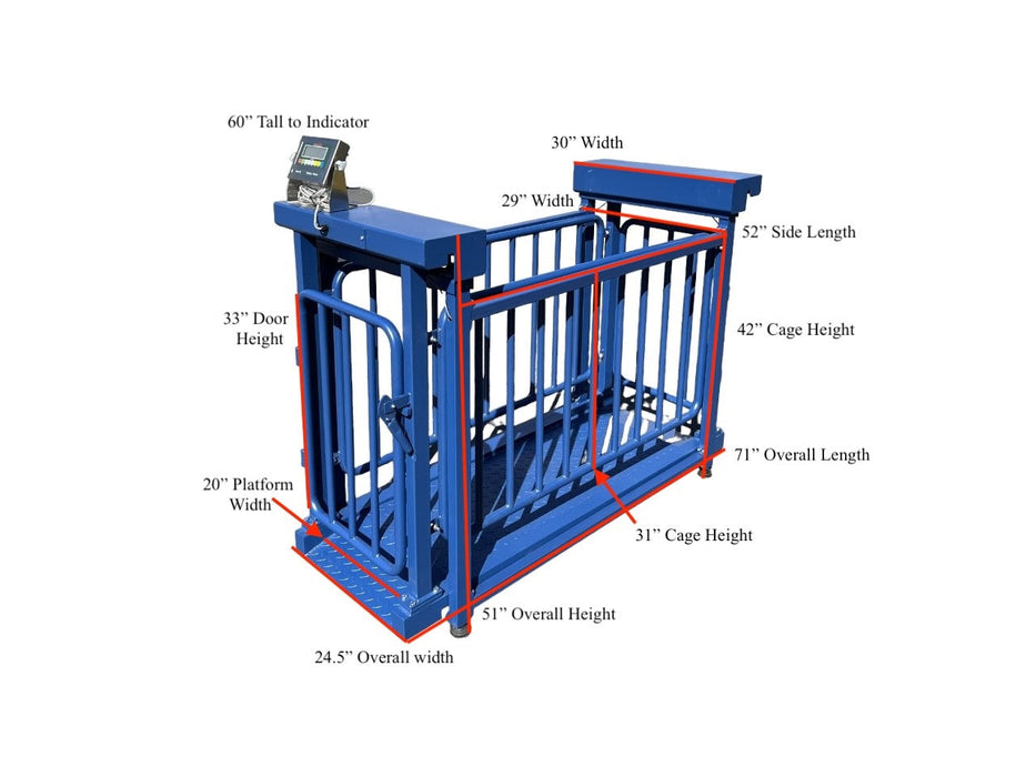 US-BC7120HD Big Blue Livestock Scale For Livestock Weighing - Northline Scale