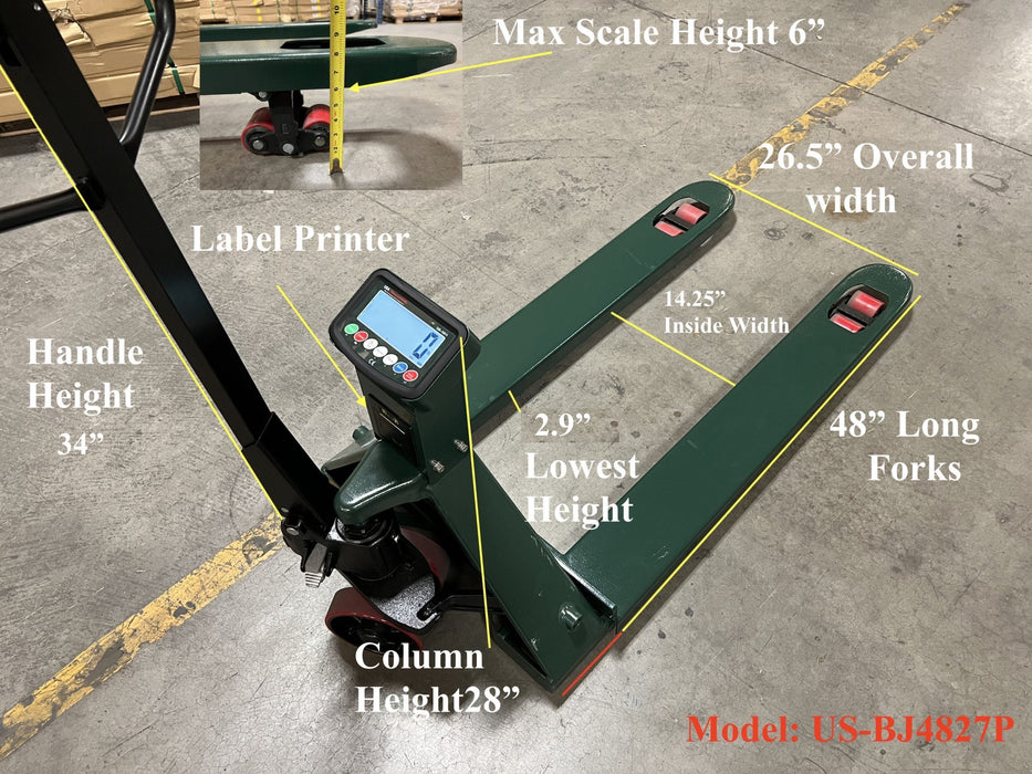 USA Measurements Big Jack Pallet Jack Scale For Industrial Weighing - Northline Scale