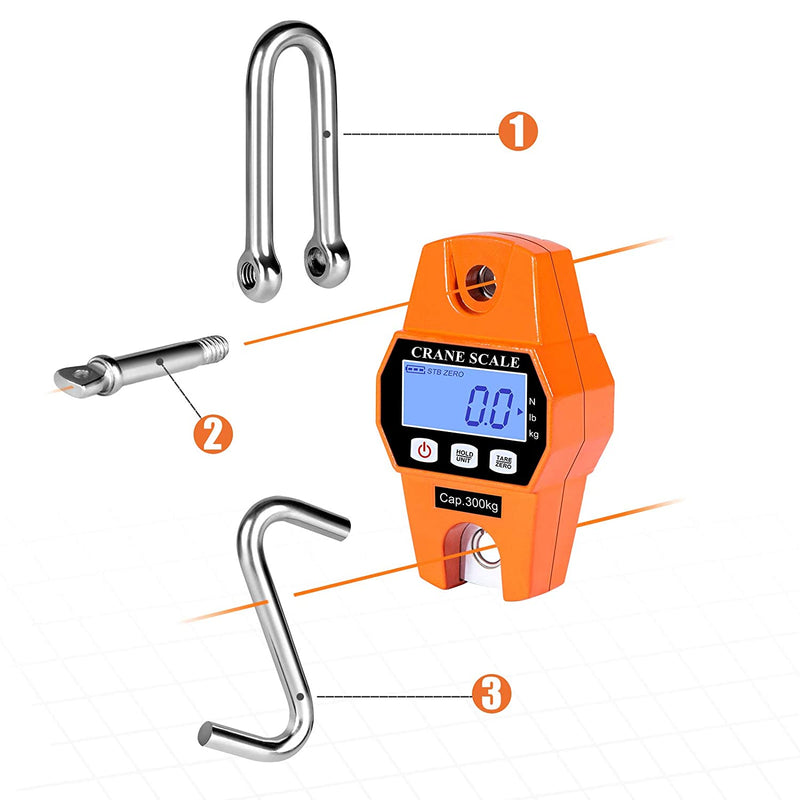 SellEton SL-931 Portable Hanging Scale, 600 lb × 0.2 lb