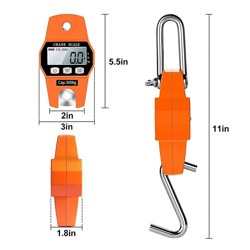 SellEton SL-931 Portable Hanging Scale, 600 lb × 0.2 lb