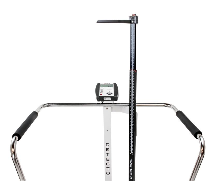 Detecto 6856MHR Bariatric Digital Waist-High Stand-On Scale with Mechanical Height Rod