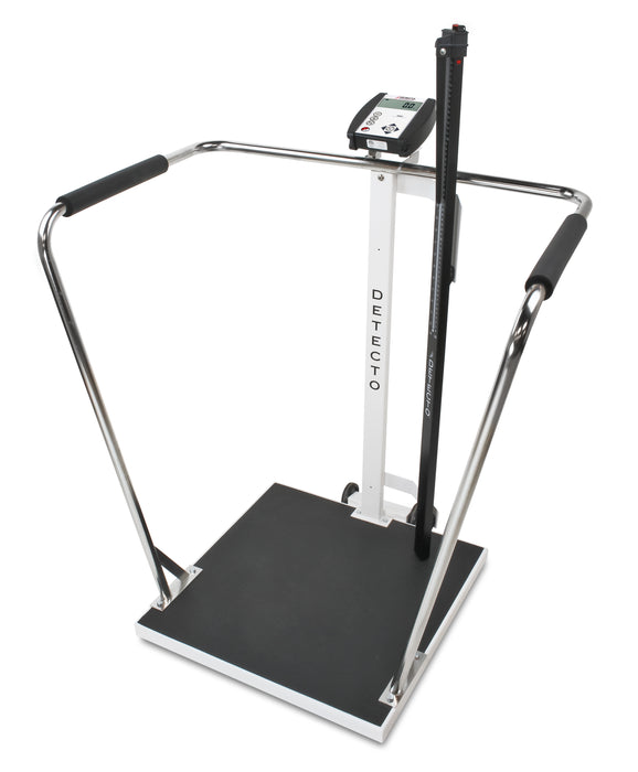Detecto 6856MHR Bariatric Digital Waist-High Stand-On Scale with Mechanical Height Rod