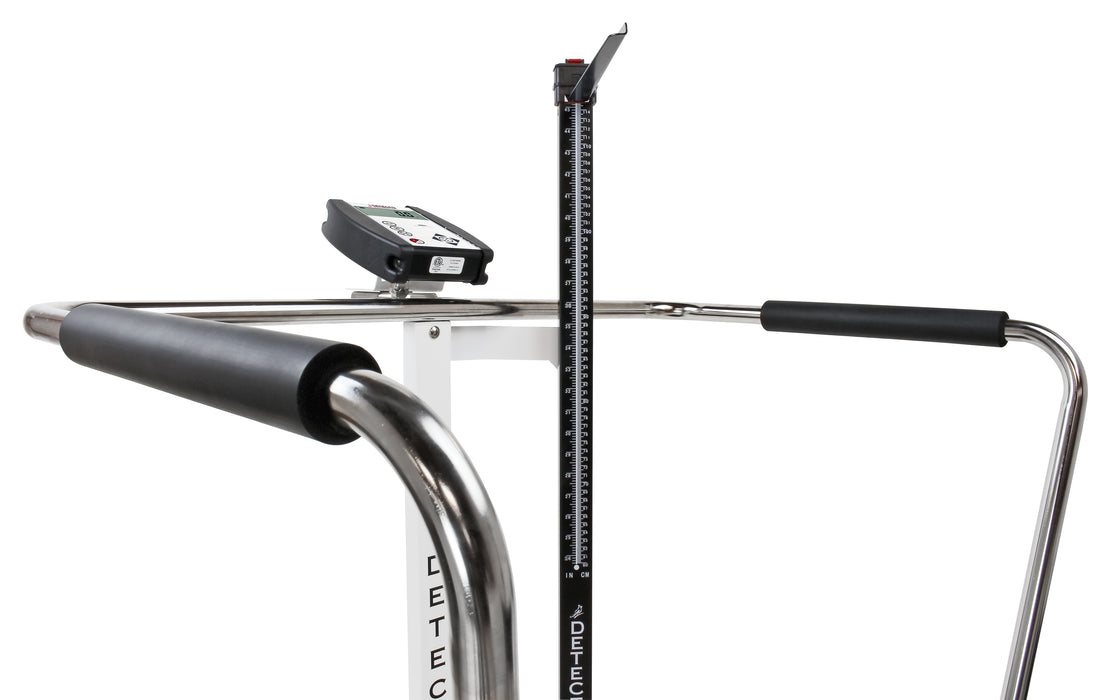 Detecto 6856MHR Bariatric Digital Waist-High Stand-On Scale with Mechanical Height Rod