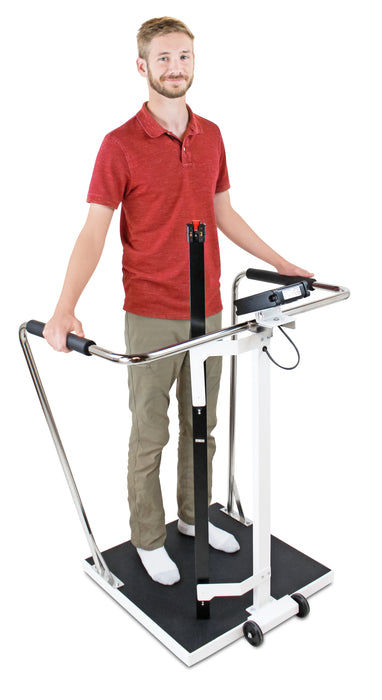 Detecto 6856MHR Bariatric Digital Waist-High Stand-On Scale with Mechanical Height Rod