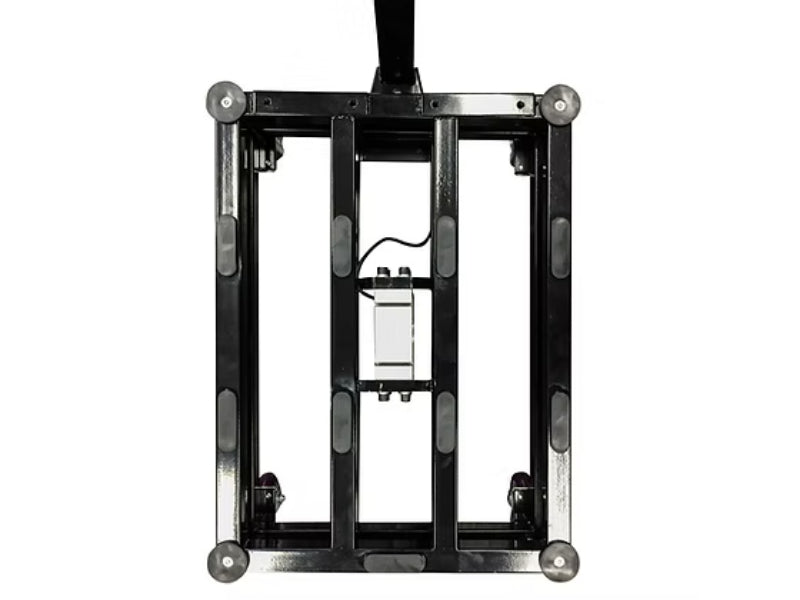 Optima Scale OP-915 Diamond Plate Bench Scale with Wheels and Backrail For Industrial Weighing