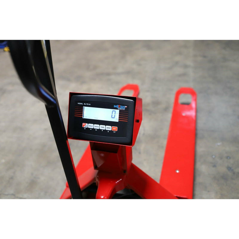 SL-5000-E Industrial Warehouse Pallet Jack With Built in Scale, 5000 lb x 1lb Capacity