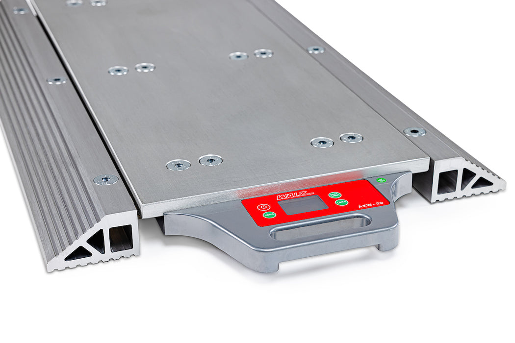 Close up of the Walz Scale AXW-20 Portable Axle Scale with 20,000lb weight capacity.