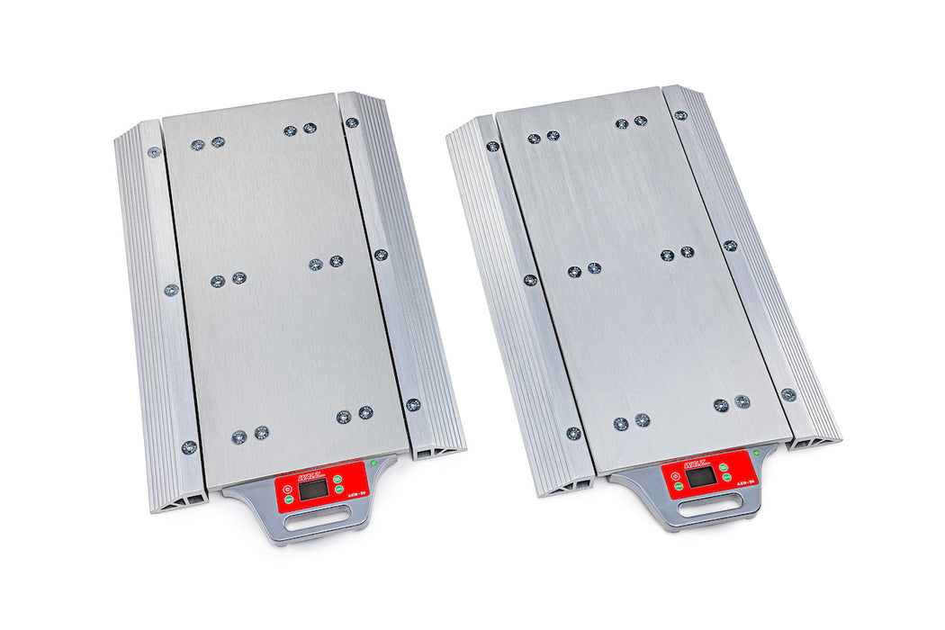 Pair of Walz Scale AXW-20 Portable Axle Scales, offering a total axle weighing capacity of 40,000 lbs.