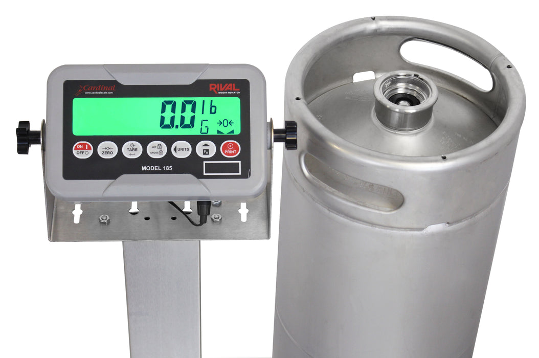 Detecto EB-185 Series Stainless Steel Bench Scale with Rival Weight Indicator