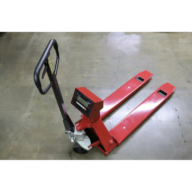 SL-5000-E-Narrow Pallet Jack With Built in Scale for European Pallets or Smaller Pallets