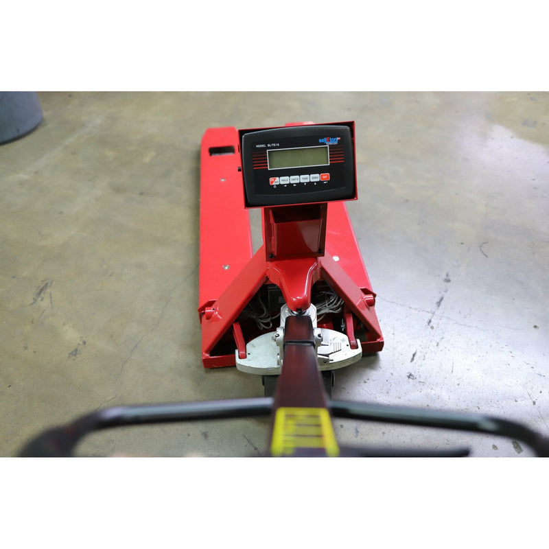 SL-5000-E-Narrow Pallet Jack With Built in Scale for European Pallets or Smaller Pallets