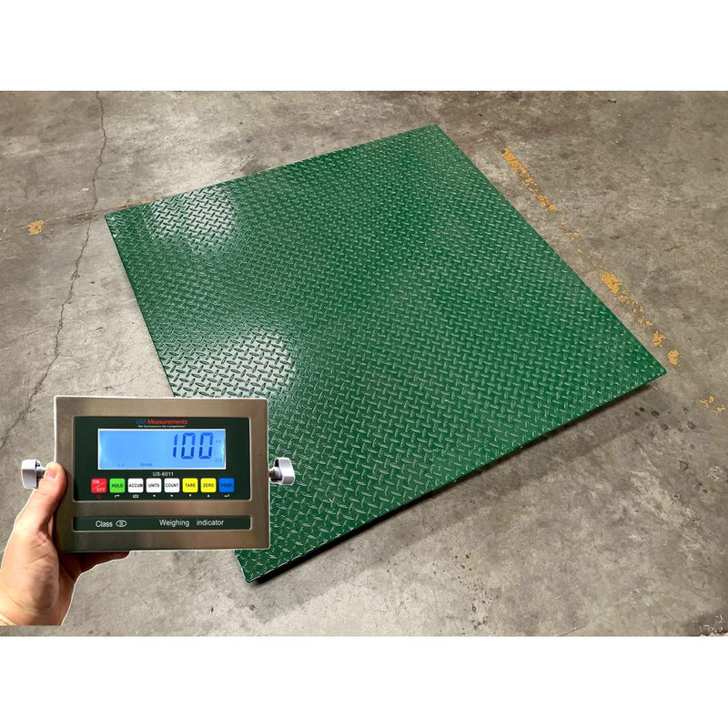 USA Measurements US-MR4848 4 × 4 ft Floor Scale with Two Ramps, NTEP, 5,000 lb × 1 lb