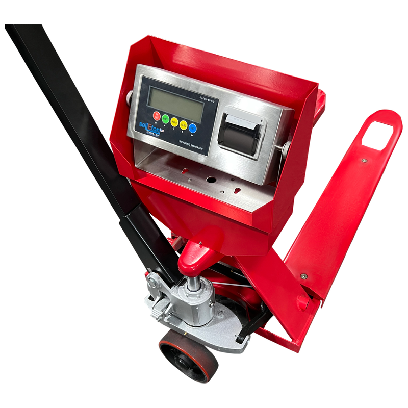 SL-5000-E-Narrow Pallet Jack With Built in Scale for European Pallets or Smaller Pallets