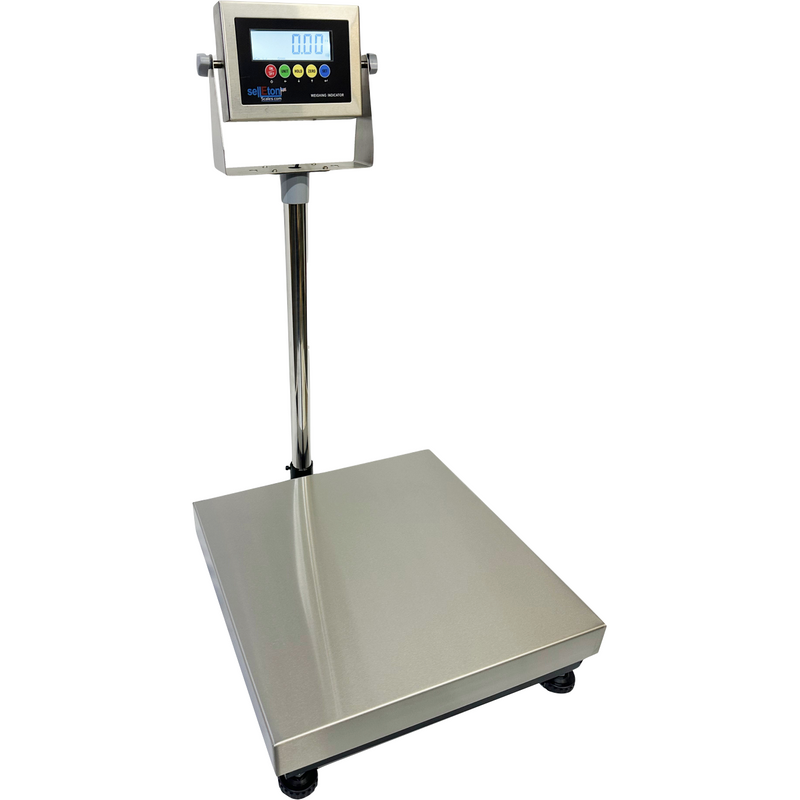 SellEton SL-916 Portable Stainless Bench Scale, 18 × 18 in, 600 lb × 0.05 lb