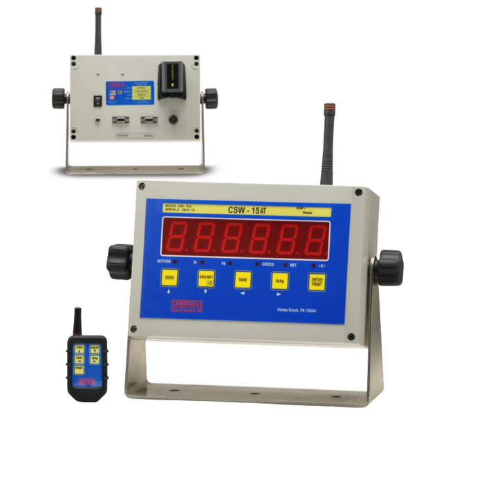 Cambridge CSW-15AT-B Battery Operated Wireless Remote Control Digital Indicator with 1.5” LED Display