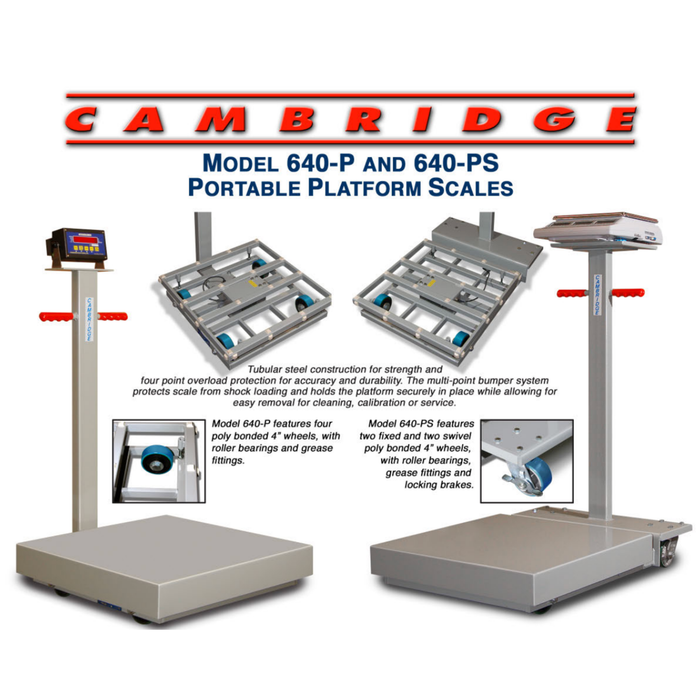 Cambridge Scale Works Model 640-P and 640-PS Portable Platform Scale