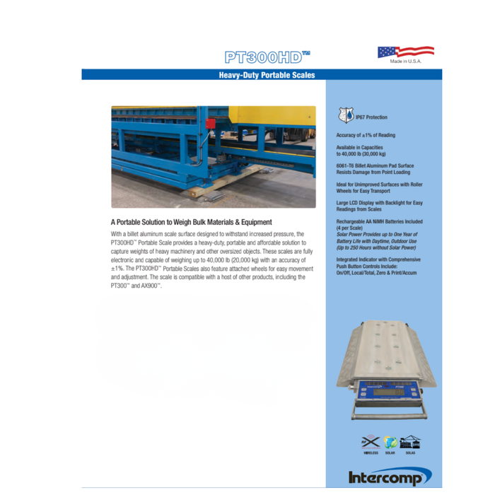 PT300HD™ Heavy-Duty Portable Scales