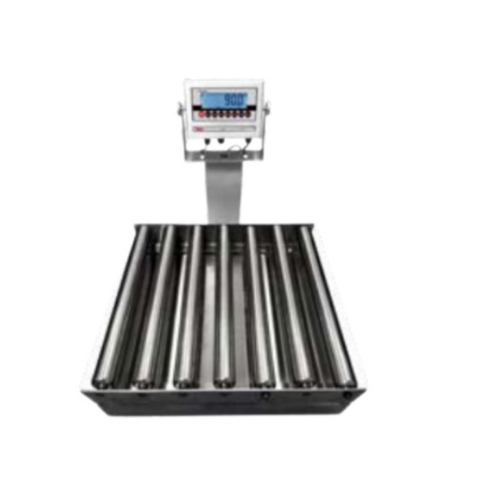 Splash Stainless Steel Bench Scales with Stainless Roller Conveyor Top