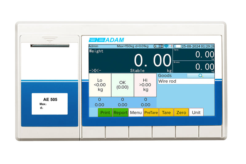 Adam Equipment AE 505 Touch-Screen Label Printing Indicators