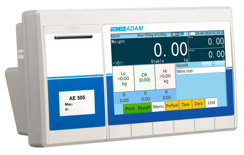Adam Equipment AE 505 Touch-Screen Label Printing Indicators