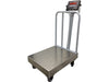 Optima Scale OP-915SS Stainless Steel Washdown Bench Scale with Wheels and Backrail For Industrial Weighing - Northline Scale